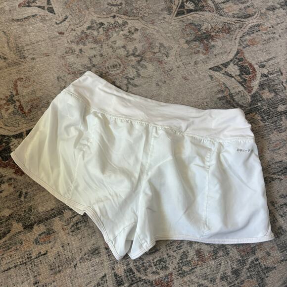 Nike Dri-Fit Shorts White Lined Drawstring Hiking Running - Women's M - Picture 2 of 5